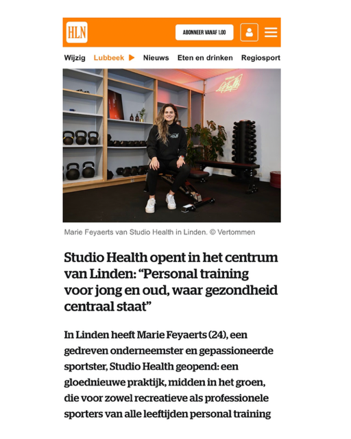 Studio Health opent als personal training gym